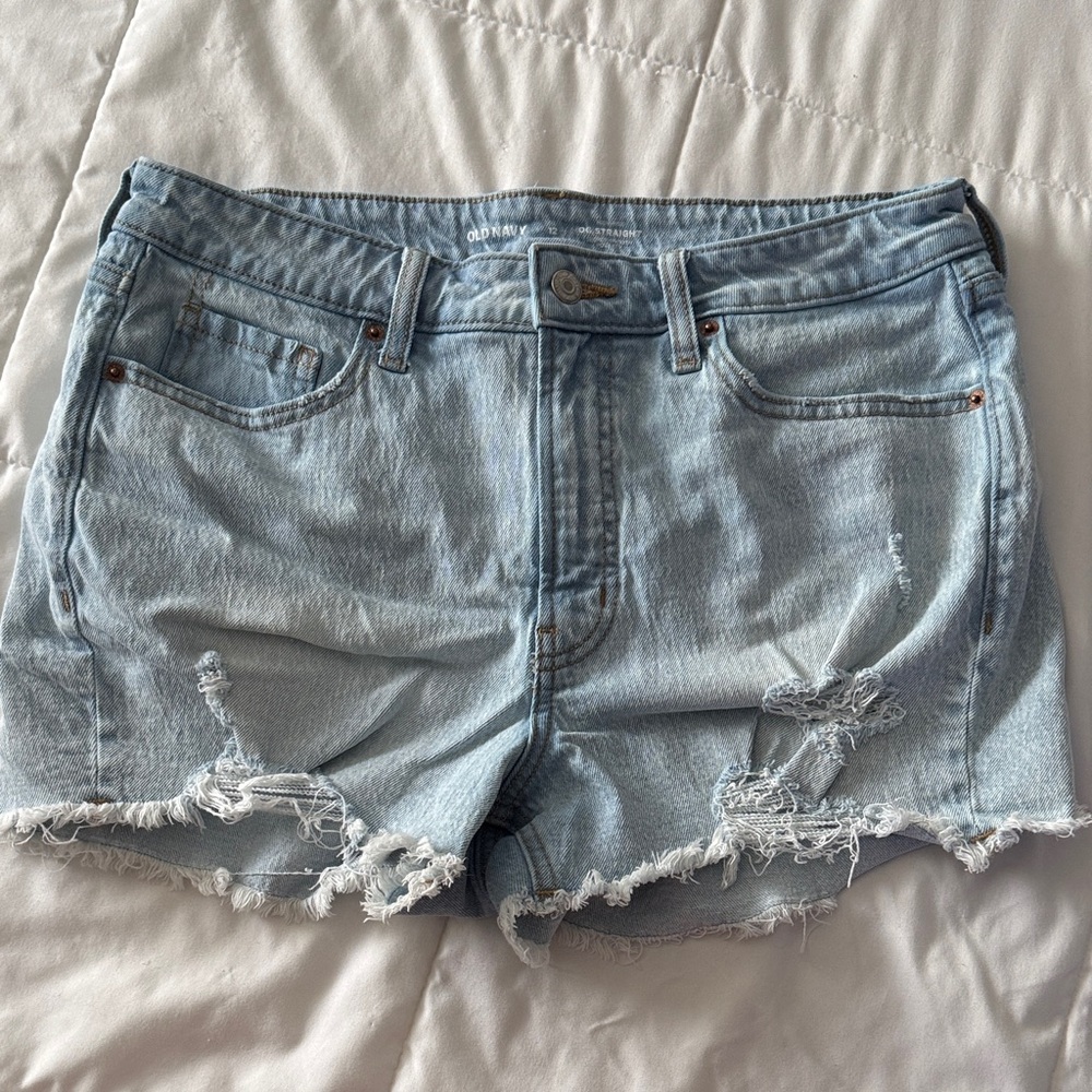Old Navy Light Wash Distressed Denim Shorts